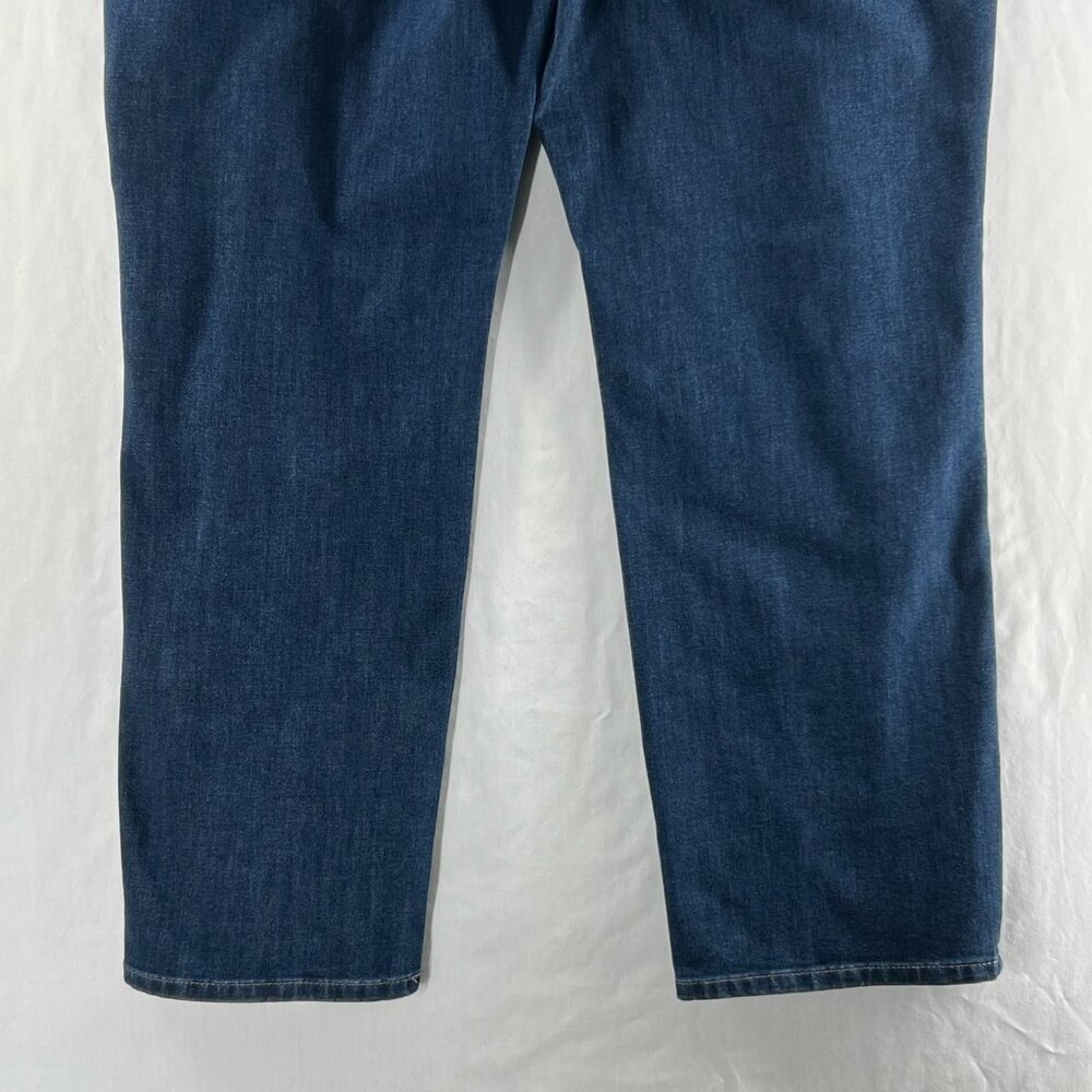 Chicos Straight Leg Jeans Women 4R Stretch Denim Mid-Rise Zip Fly Dark Blue Wash - Picture 8 of 12